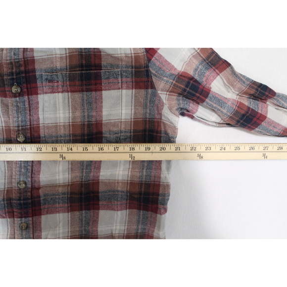Eddie Bauer Men Red Plaid Button Up Shirt Flannel Casual Size Meduim - Picture 4 of 8